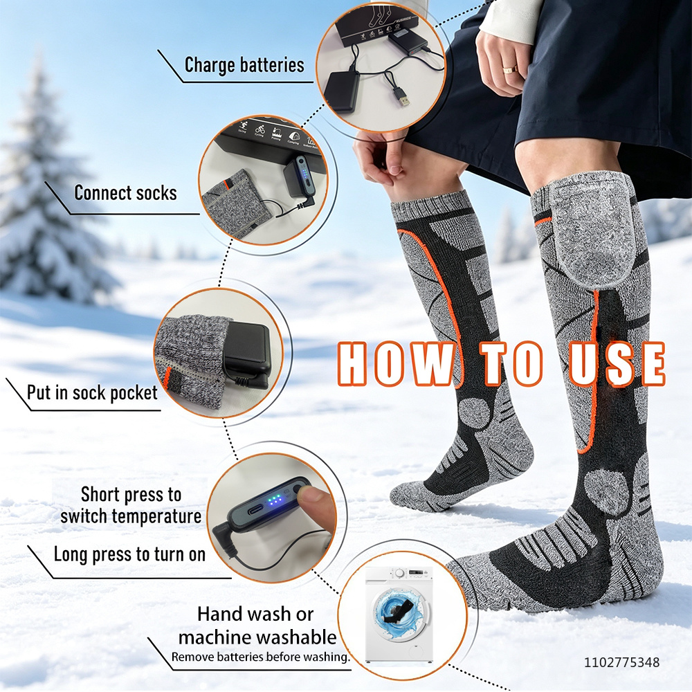 加熱ソックス 6000mAh 充電式ヒーターソックス 男女兼 - Cycling To Work のレビューと価格